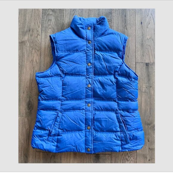 Lands' End Down Puffer Vest, Size M, Quilted Blue, Warm Hiking Outdoor Layer - Picture 1 of 6